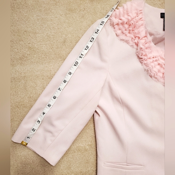 Chapter One pink blazer jacket chiffon rosette 6 fits size Small pastel spring - Picture 15 of 16
